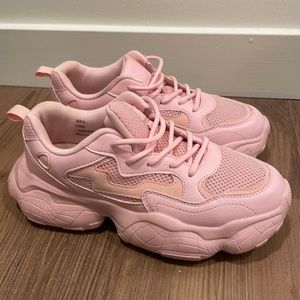 pink chunky sneakers
